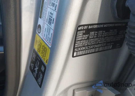 2015 BMW X4 xDrive28I z USA, uszkodzony, nr VIN 5UXXW3C5XF0M89326